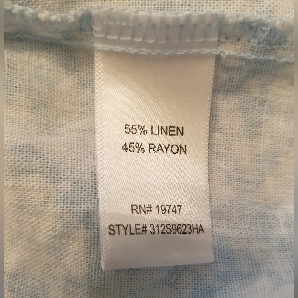 NEW Woman's Land 'n Sea Caribbean Blue Capris Medium Linen Blend - Picture 5 of 6